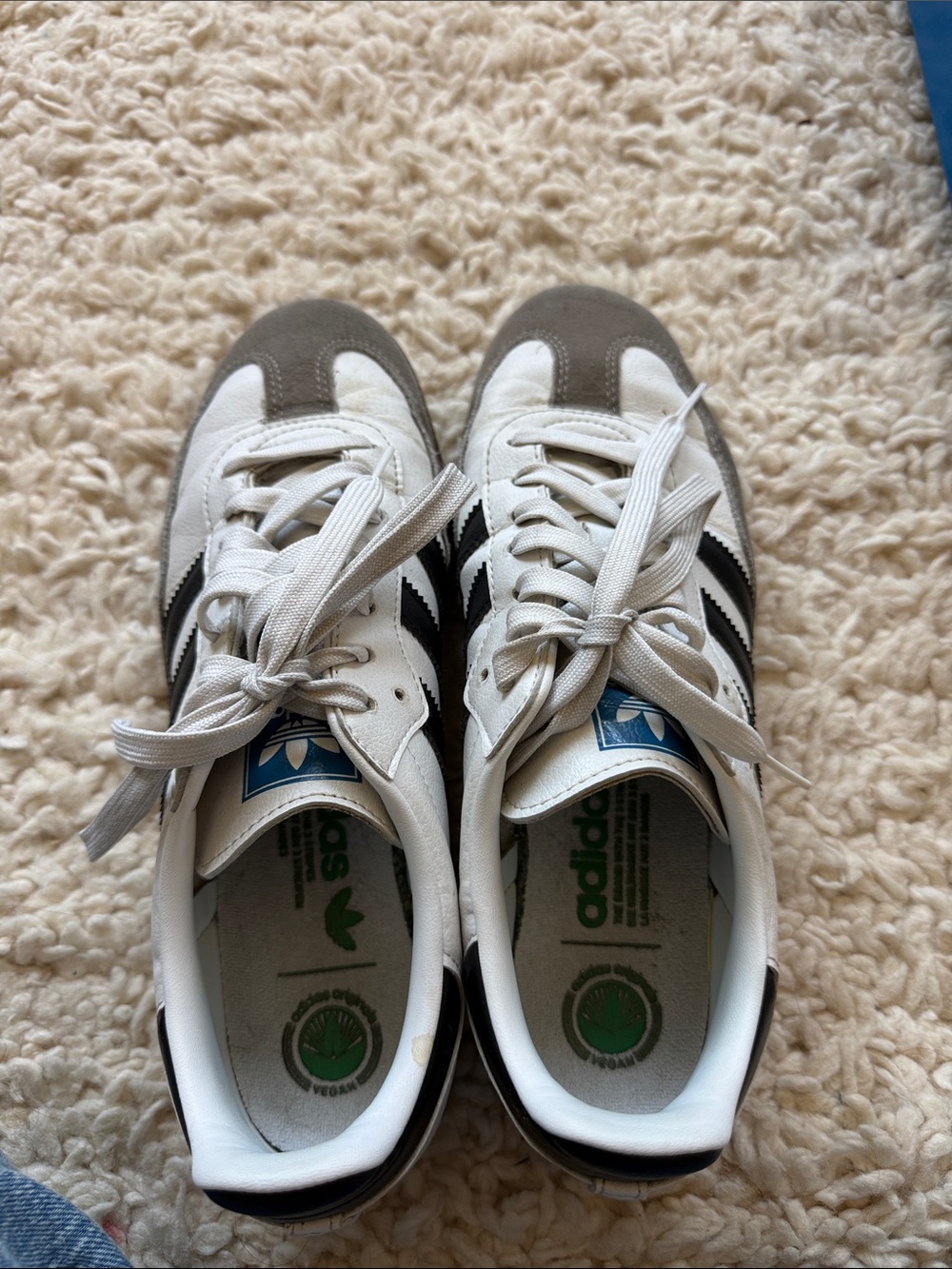 adidas Women's White Black and Gray Gazelle-Style Sneakers
